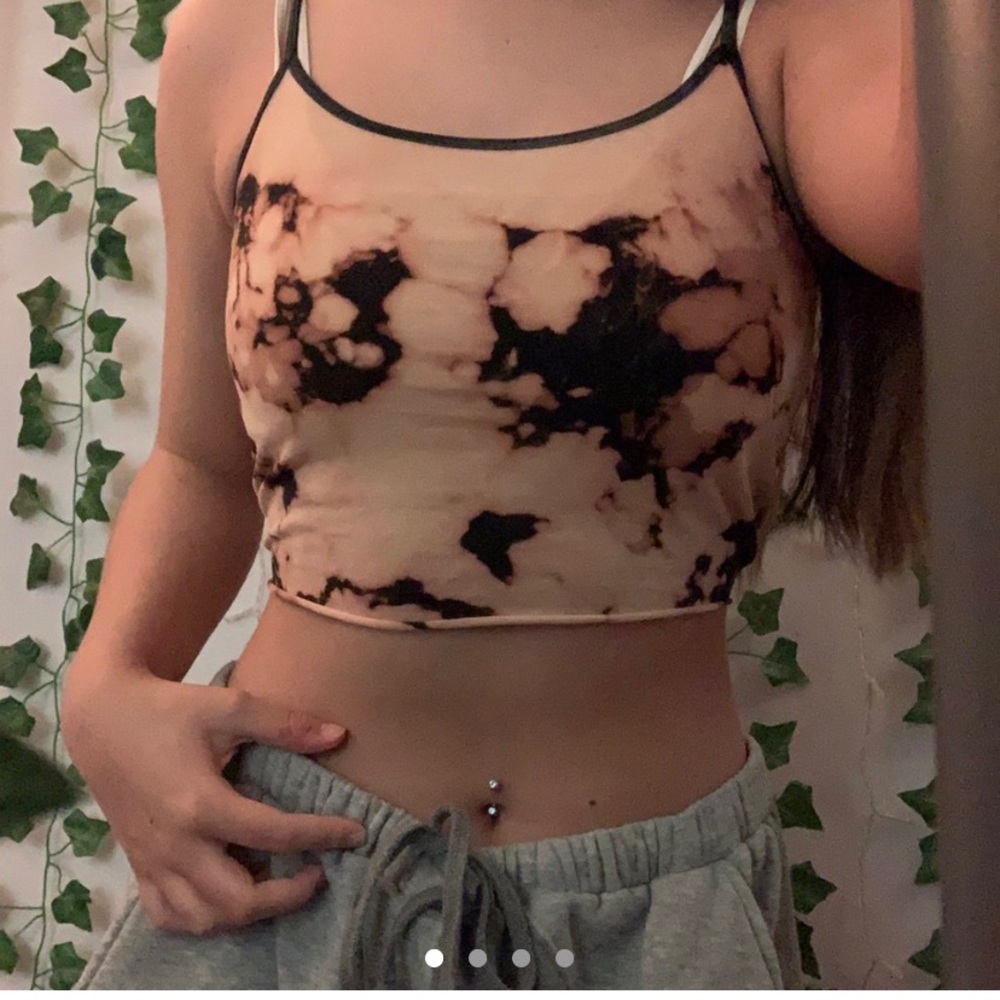homemade acid wash tie back crop top